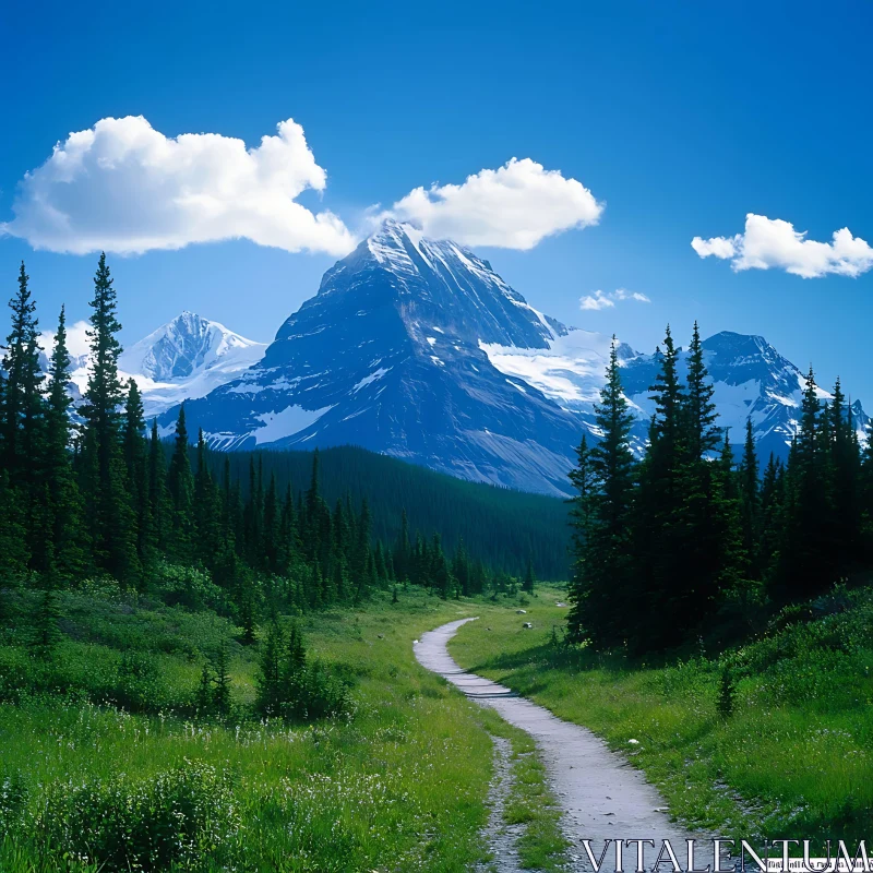 Mountain Path Serenity AI Image