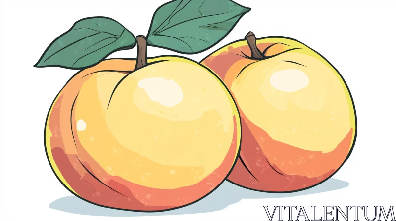 AI ART Fresh Peaches Digital Art