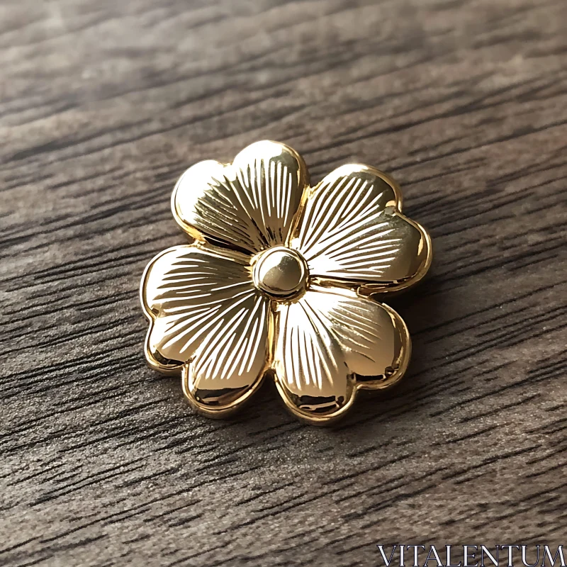 AI ART Intricately Designed Gold Flower-Shaped Pin