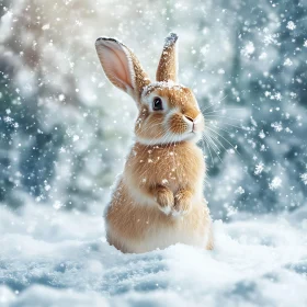 Snowy Bunny Portrait