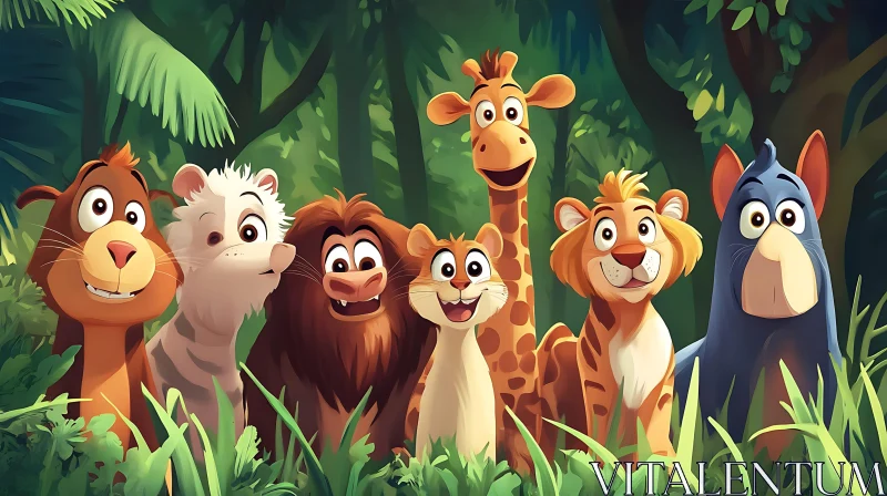 Animated Jungle Friends AI Image