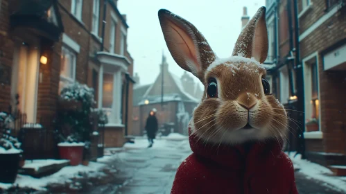 Rabbit in a Winter Wonderland