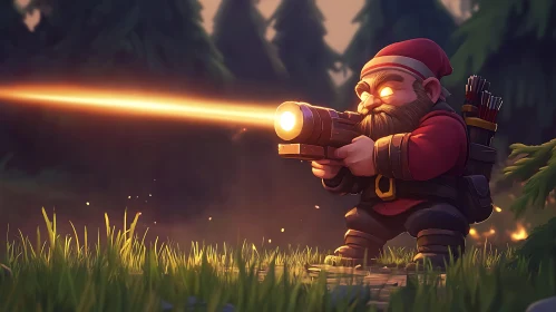 Fantasy Gnome with Laser Weapon