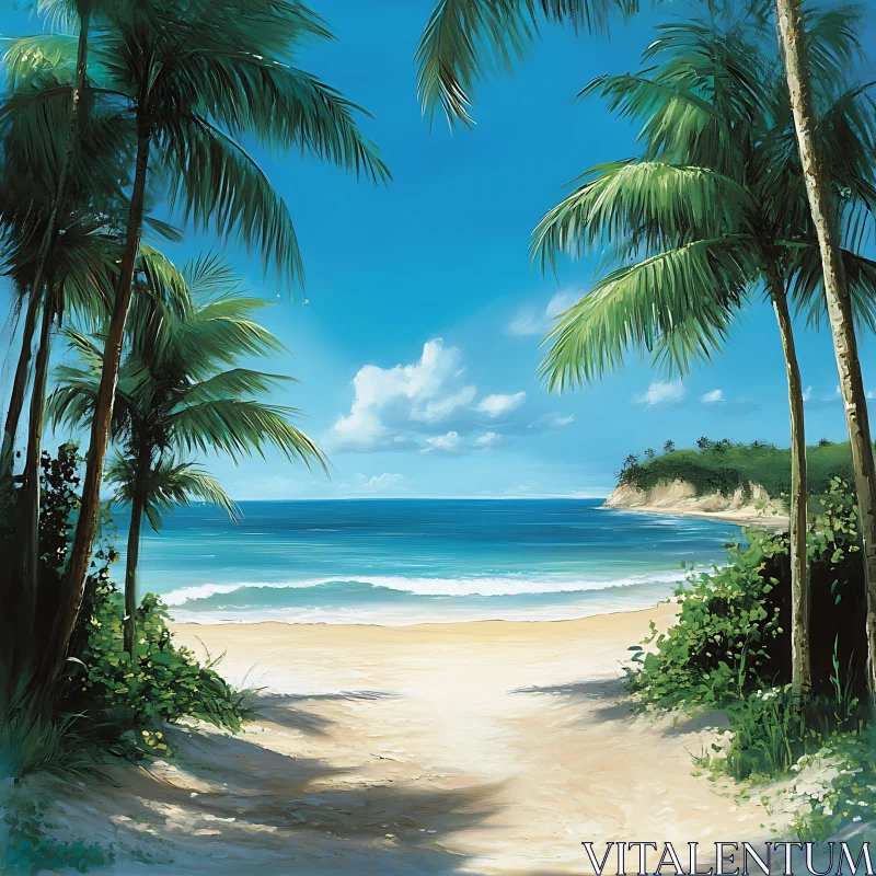 AI ART Seaside Paradise: A Tropical Beach Scene