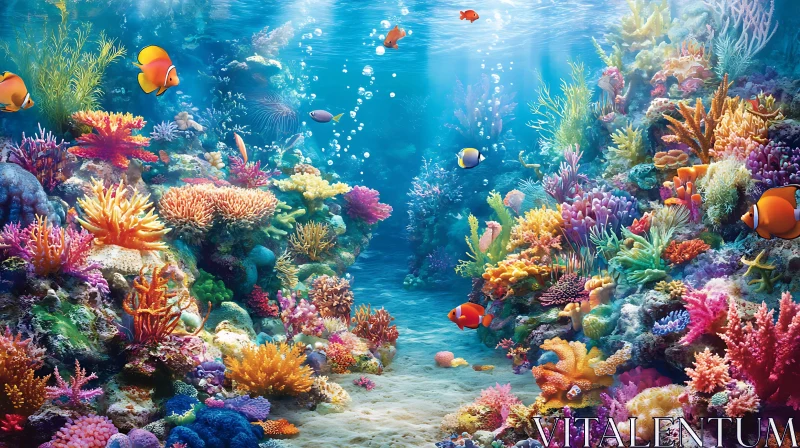 AI ART Underwater Coral Garden with Tropical Fish