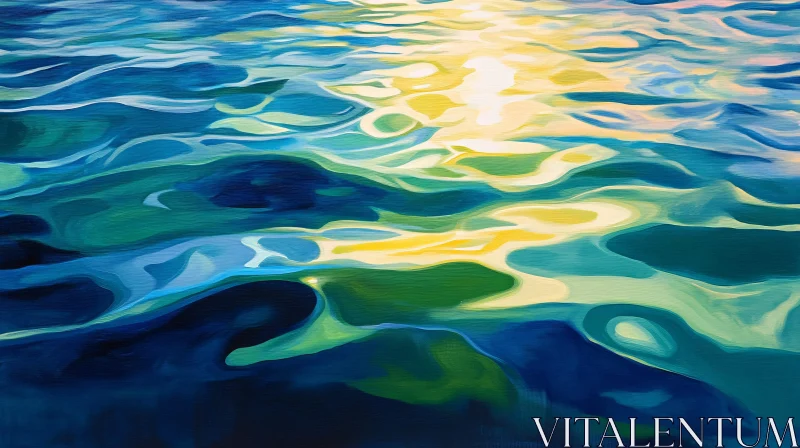 AI ART Water Reflections Abstract Painting