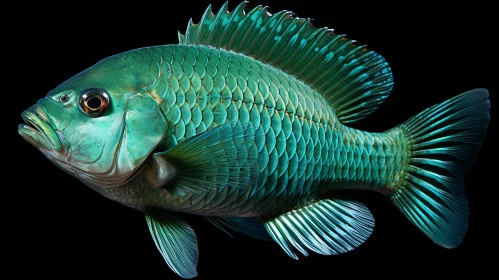 Photorealistic Fish Art - A Study in Green and Bronze
