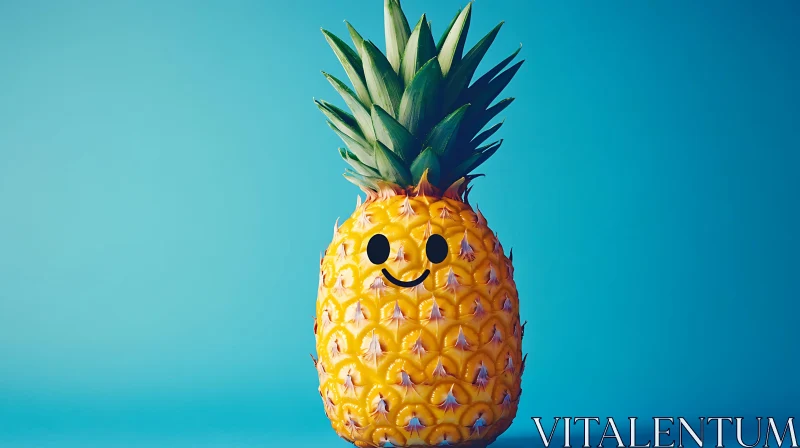 Happy Pineapple Still Life AI Image