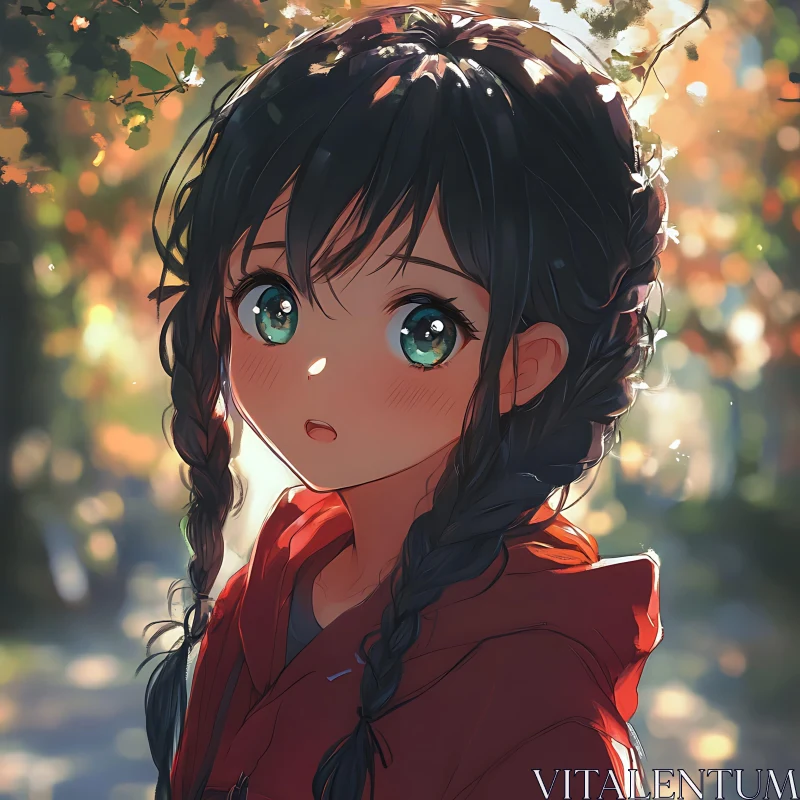 AI ART Expressive Anime Portrait in Nature