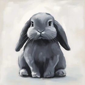 Grey Bunny Portrait