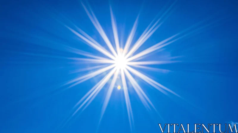 Bright Sunlight in a Clear Blue Sky AI Image