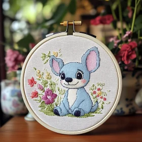 Handmade Dog Embroidery Hoop Art