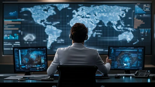 Man at Monitors Global Network