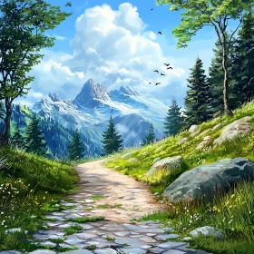 Scenic Mountain Trail View