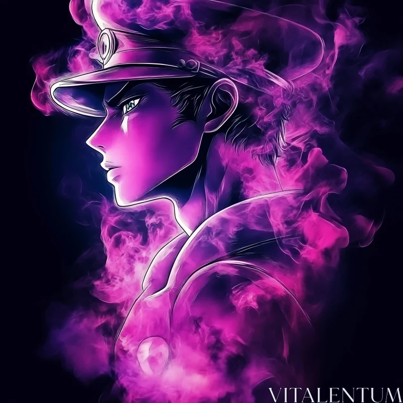 Purple-Ethereal Anime Portrait AI Image