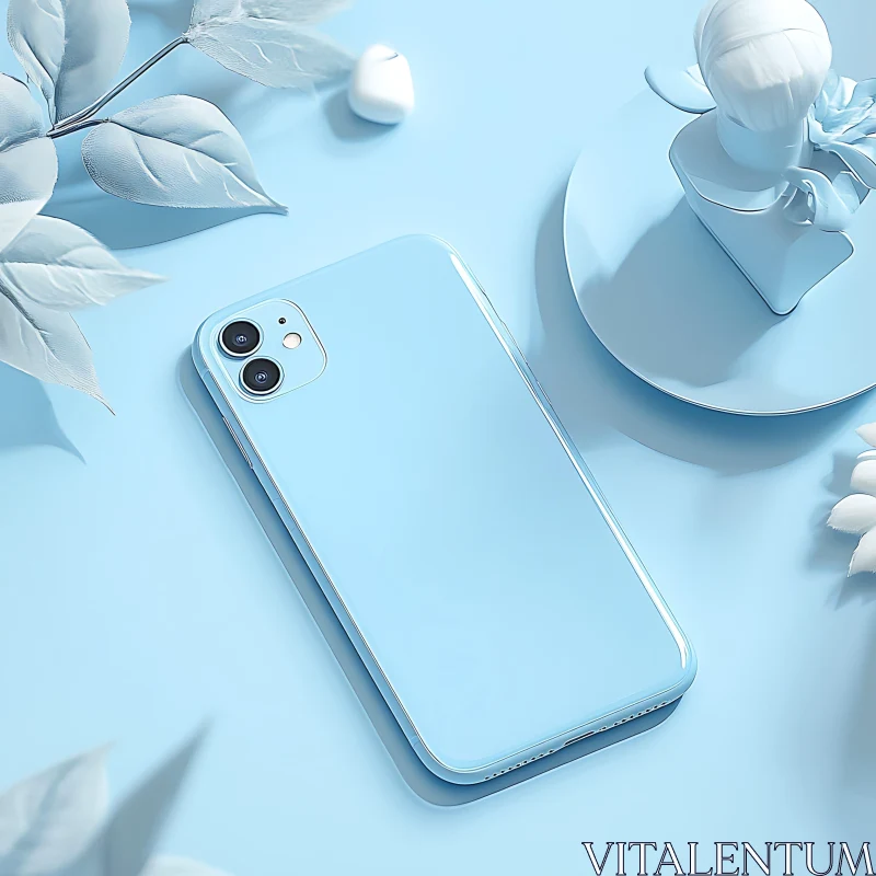 AI ART Stylish Blue Mobile Device