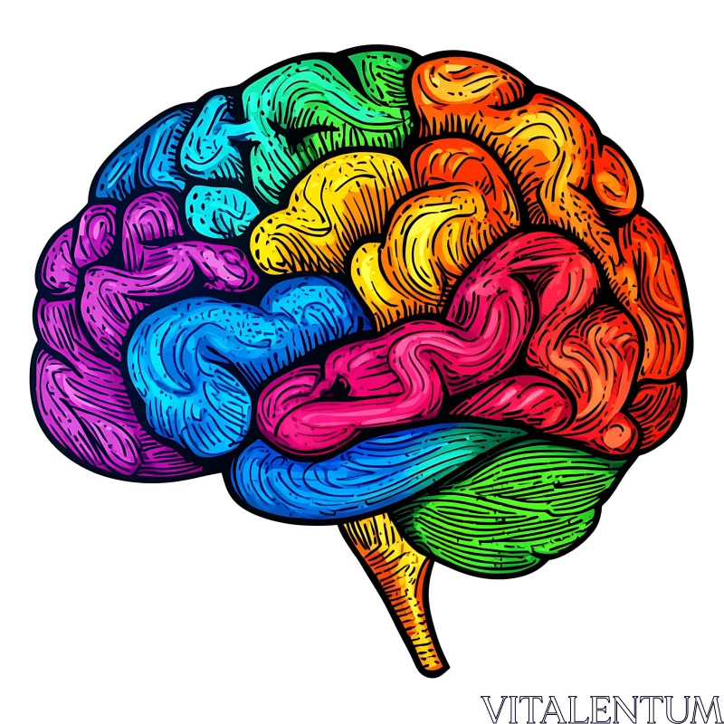 Psychedelic Brain Art - Neurology Design AI Image