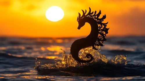 Oceanic Seahorse at Sunset