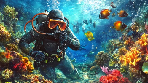 Underwater Exploration with Scuba Diver