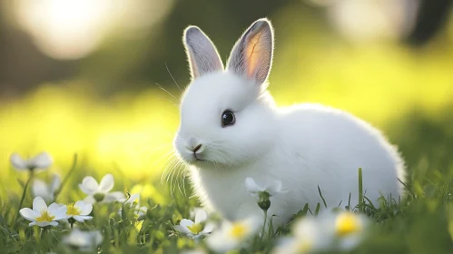 Rabbit among Flowers