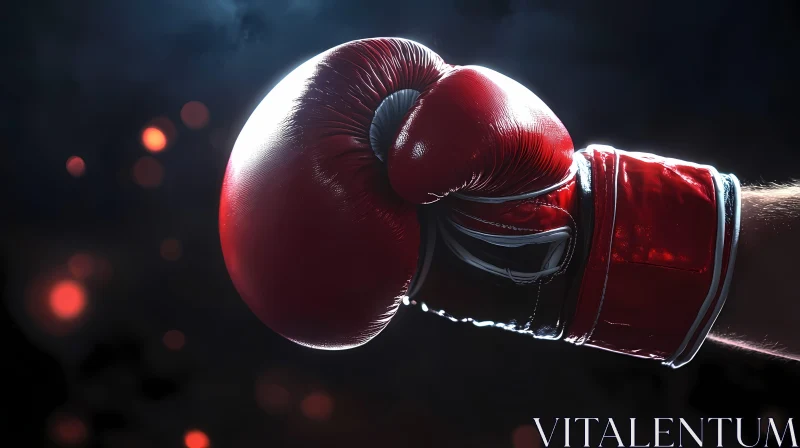 Red Boxing Glove in Motion Captured with Intensity AI Generated Image AI Image