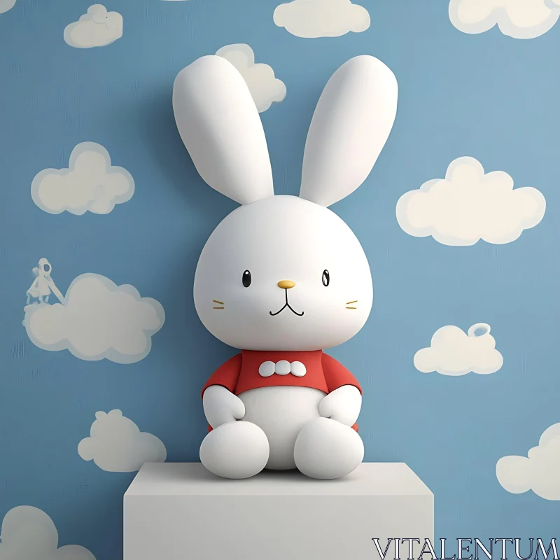 AI ART Cartoon Bunny in the Sky