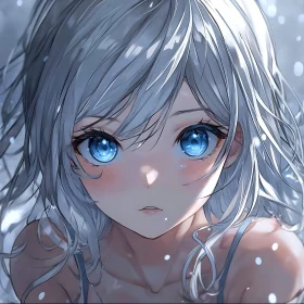 Intricate Anime Girl Portrait with Winter Background