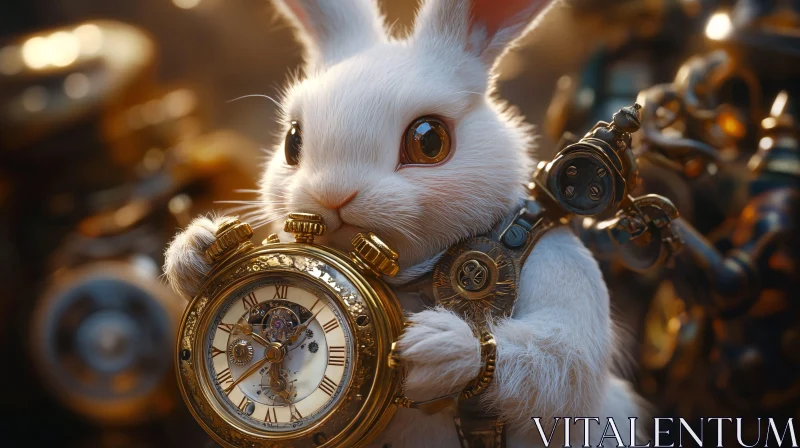 Clockwork Rabbit Timepiece AI Image