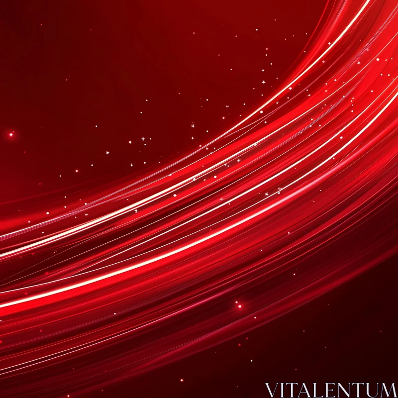 AI ART Crimson Flow: Abstract Light Streaks