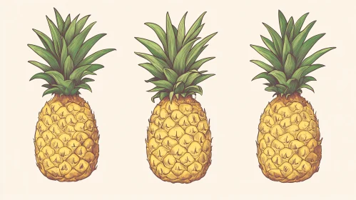 Pineapple Trio Fine Art Print