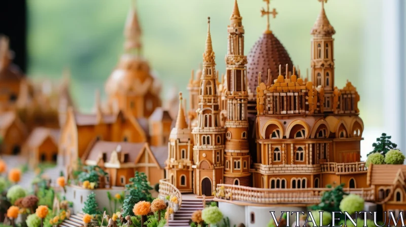 Gingerbread Model: Majestic Architecture in French Countryside AI Image