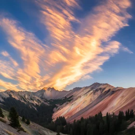 Sunset Over Mountain Peaks