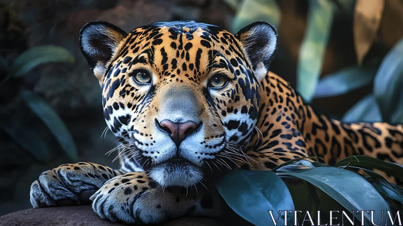 Resting Jaguar in the Jungle AI Image