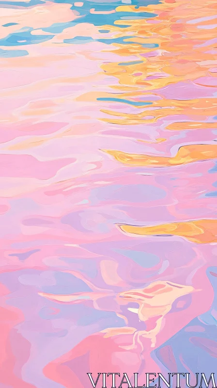 AI ART Pastel Colored Abstract Water Ripples