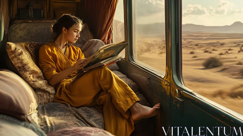 AI ART Train Journey Through the Desert