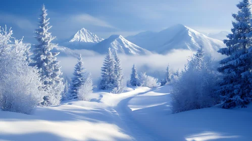 Snowy Mountain Landscape