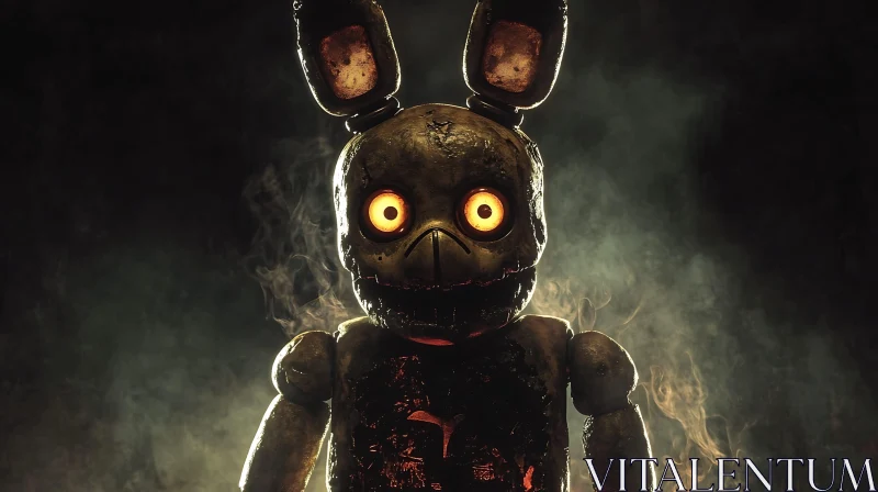 Sinister Glowing-Eyed Rabbit Monster AI Image