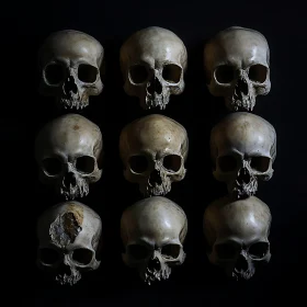 Memento Mori: A Grid of Skulls