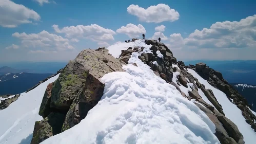 Summit View: Snow-Capped Mountain Top