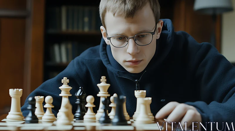 Chess Strategy: A Moment of Intense Focus AI Image