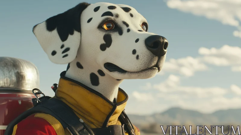 AI ART Dalmatian Firefighter Detailed