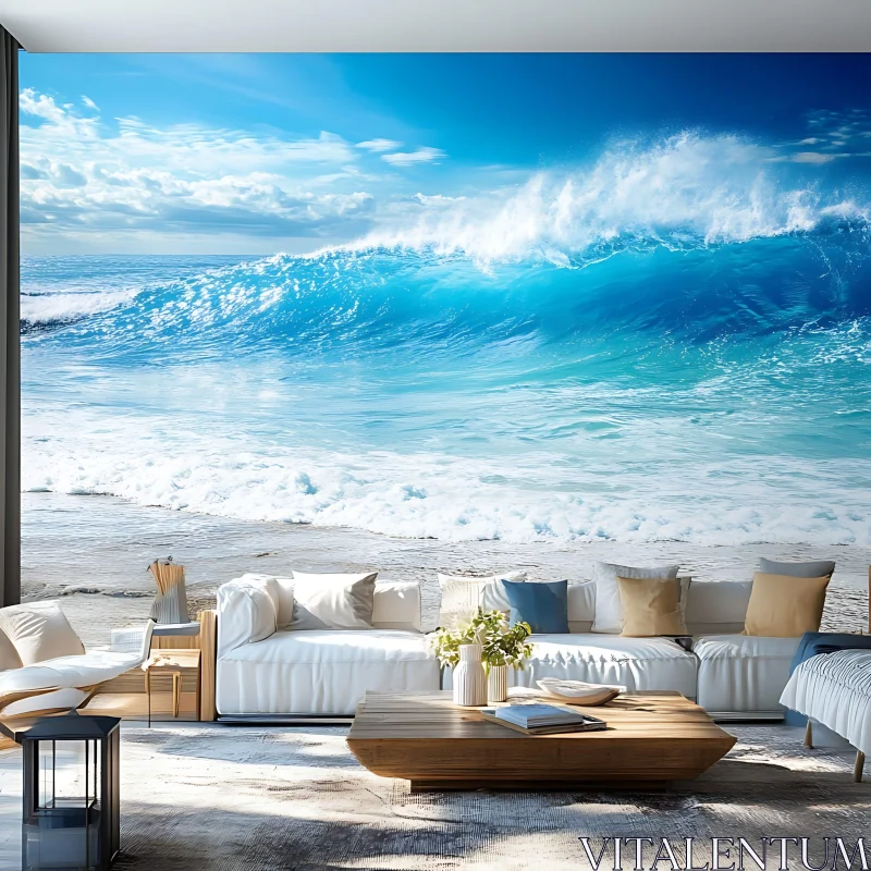 AI ART Coastal Interior with Ocean View