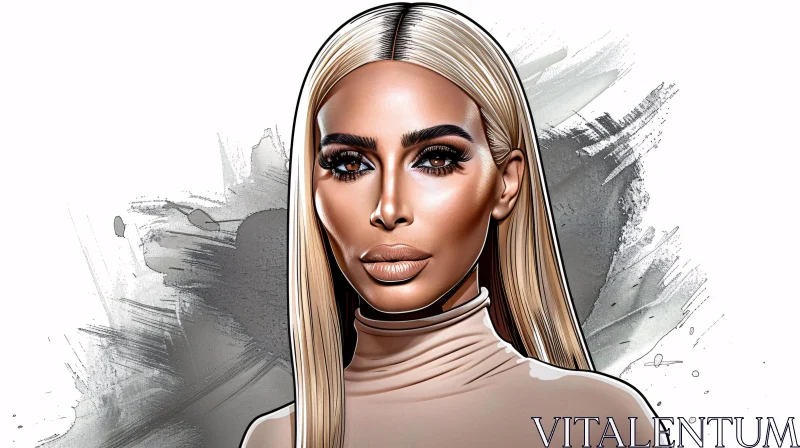 AI ART Artistic Depiction of Kim Kardashian's Portrait