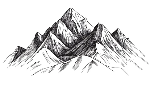 Monochrome Mountain Peaks Art