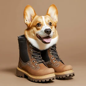 Adorable Dog in Boots