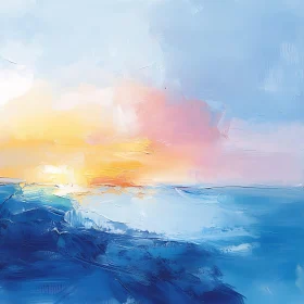 Abstract Seascape Sunset Art