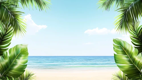 Serene Beach View with Greenery