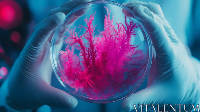 Laboratory Sample Pink Coral Growth AI Image