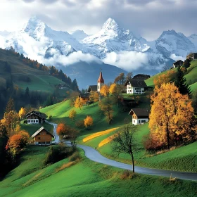 Scenic Mountain Village View