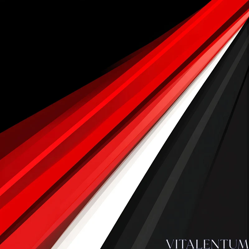 Abstract Art with Red, White, and Black Lines AI Image